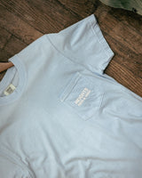 Graphic Pocket Tee | Heights Feed & Seed | Hydrangea Blue | Manready Mercantile