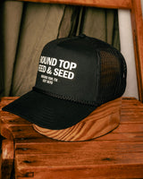 Printed Trucker Hat | Round Top Feed & Seed | Manready Mercantile