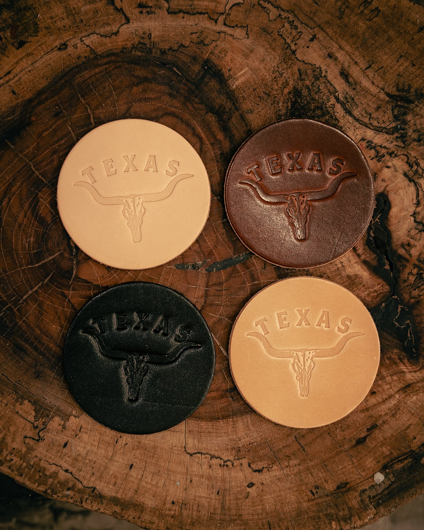 バーベキュー・調理用品 oldmountain LEATHER COASTER Leather Coaster | Longhorn | Manready Mercantile
