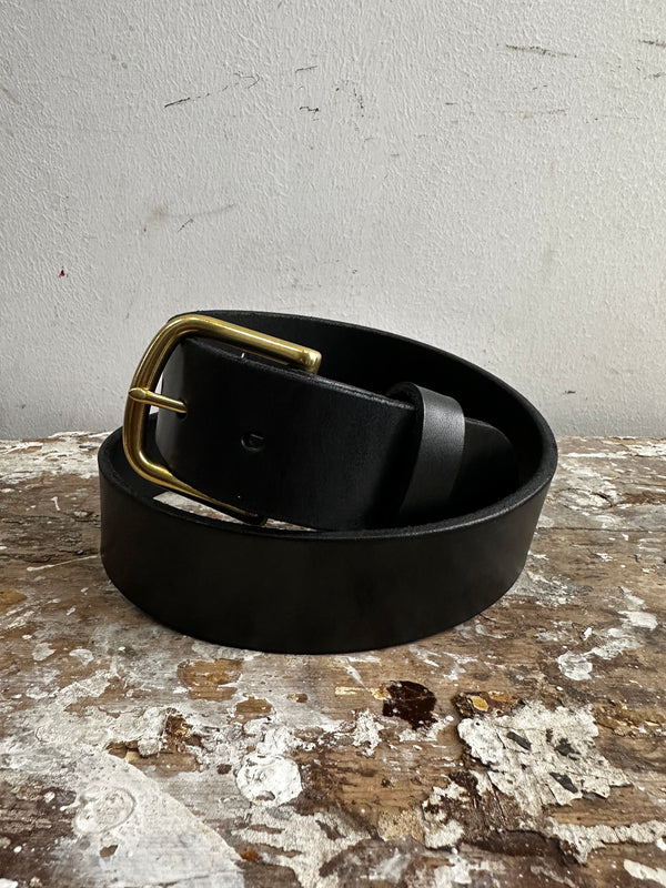 Leather Belt | Black + Brass | Manready Mercantile