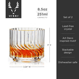 Zephyr Crystal Lowball Tumblers Set of 2