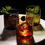 Admiral Hand Etched Crystal Rocks Glasses | Amber | Viski