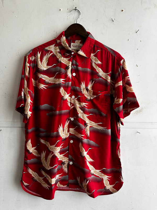 Hawaiian Shirt | Red Crane | Freenote Cloth