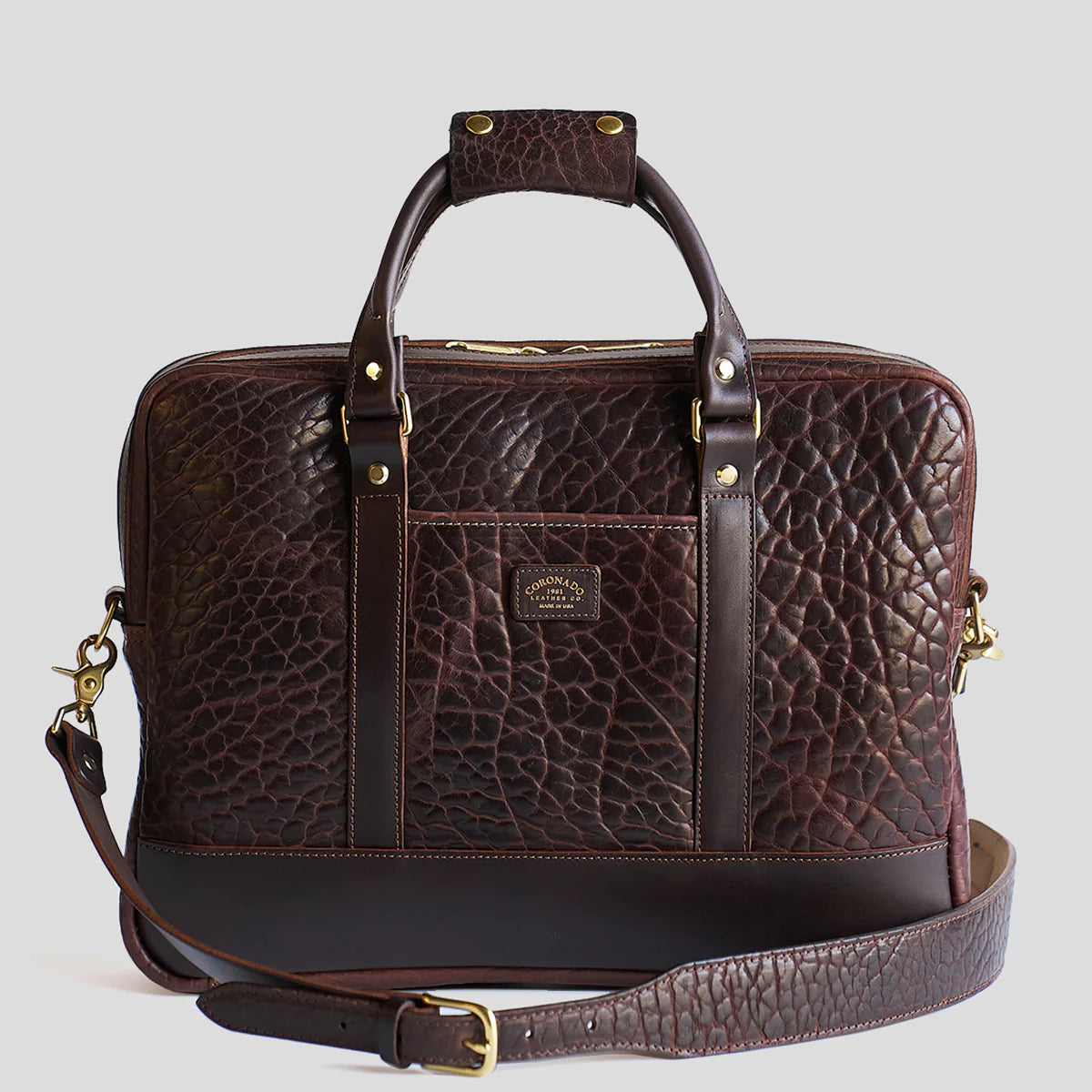 Bison Slim Briefcase #551 | Brown | Coronado Leather – Manready