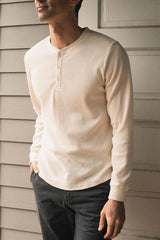Recycled Waffle Henley | Ivory | Bridge & Burn
