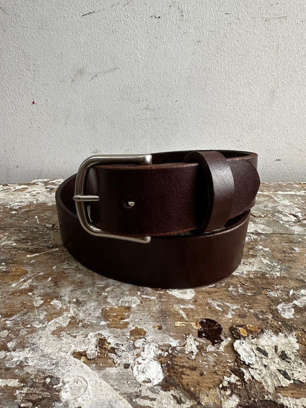 Leather Belt | Dark Brown + Nickel | Manready Mercantile