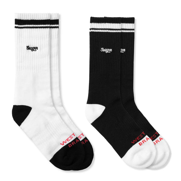 Daily Crew Socks | Black & White | Seager Co.
