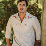Crosscut Deluxe Snapshirt | Parrot Patrol : Dune Chambray | Howler Bros