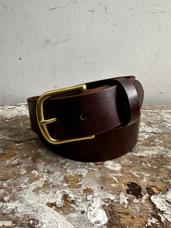 Leather Belt | Dark Brown + Brass | Manready Mercantile
