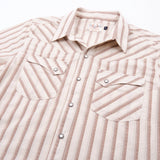 Calico S/S Shirt | Brown Stripe | Freenote Cloth