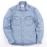 Rancho Shirt | Bleached Indigo Stripe | Freenote Cloth