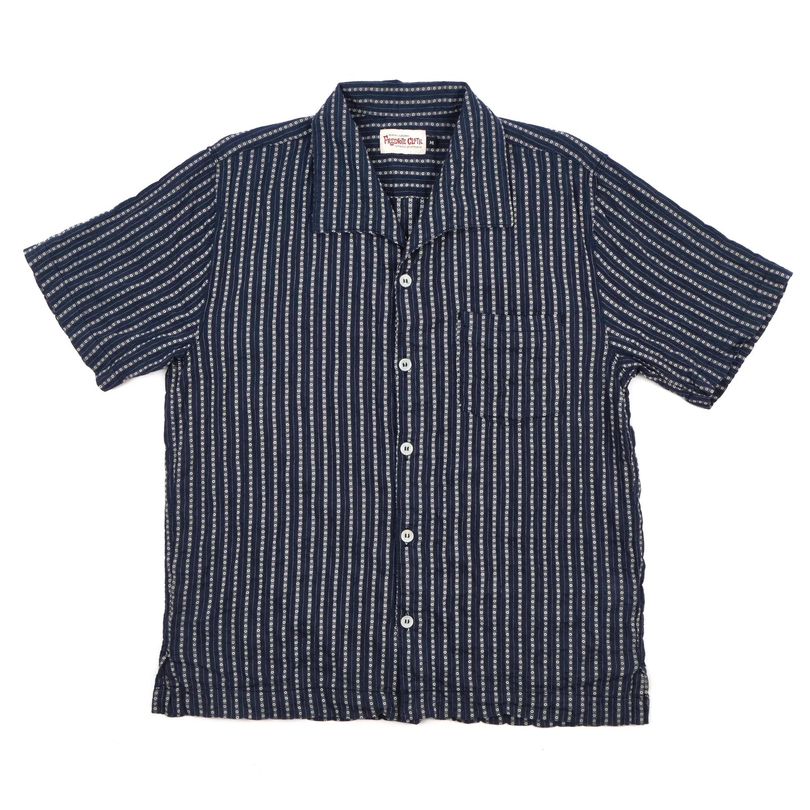 Cayucos S/S Shirt | Jacquard Navy | Freenote Cloth – Manready