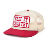 Keep It Country Mesh Trucker Snapback | Cream + Red | Seager Co.