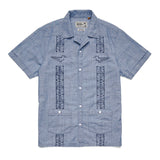 Guayabera Shirt | Pictographs : Washed Indigo Chambray | Howler Bros