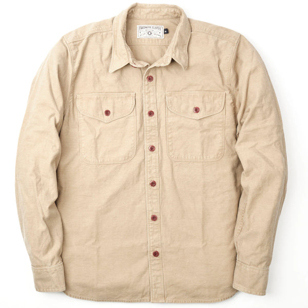 Utility Shirt | Light Khaki | Freenote Cloth