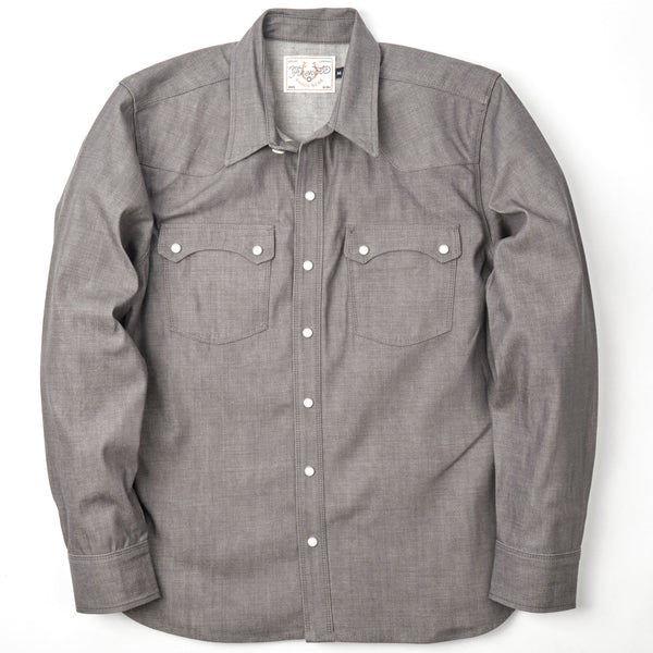 Modern Western Shirt | Harbor Grey Denim | Freenote Cloth