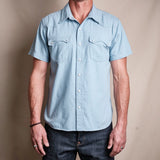 Modern Western Shirt S/S Shirt | Clear Blue | Freenote Cloth
