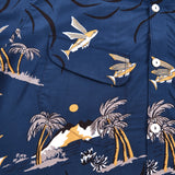 Dean Double Pocket Shirt Flying Fish | Navy | Freenote Cloth