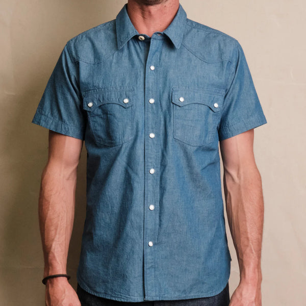Modern Western S/S Shirt | Chambray | Freenote Cloth