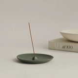 Green Ceramic Incense Holder Plate | Cedar and Myrrh