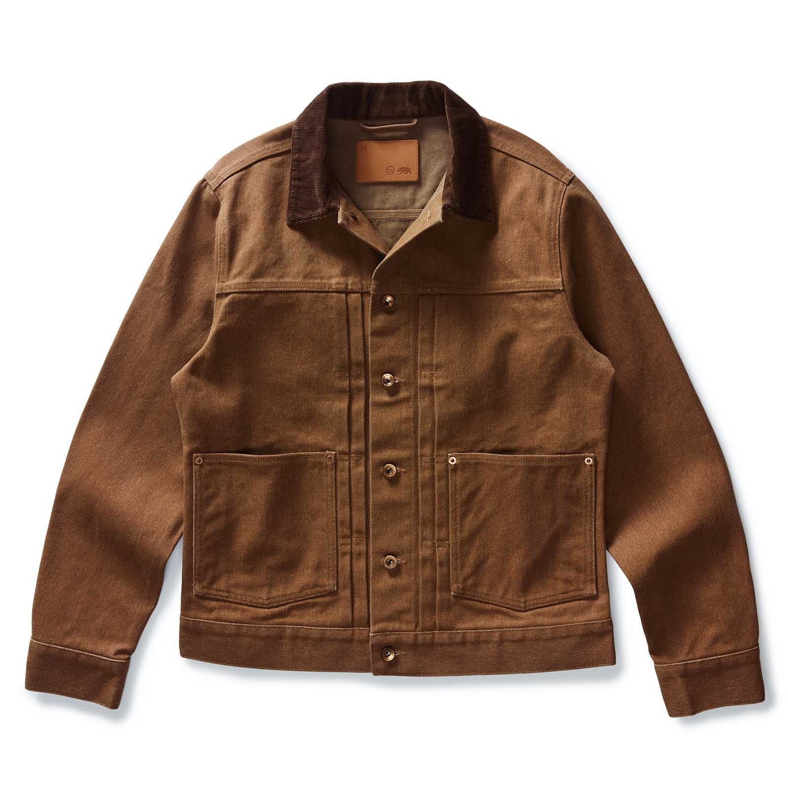 希少✨ ラブモスキーノ トロンプイユ刺繍パッチ ジャケット 40 ベージュ Ryder Jacket - Tobacco Chipped Canvas