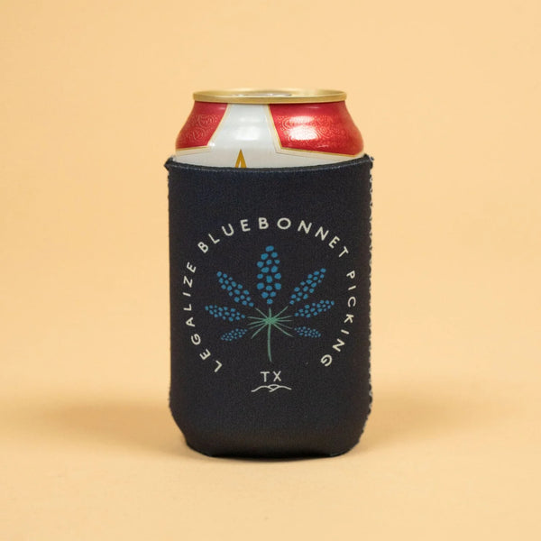 Legalize Bluebonnet Picking Can Sleeve | Navy | Texas Hill Country Provisions