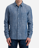 Double Gauze L/S Tailored Shirt | Indigo | Ace Rivington