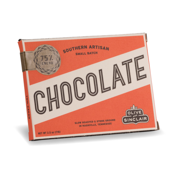 75% Dark Chocolate Bar | Olive & Sinclair Chocolate