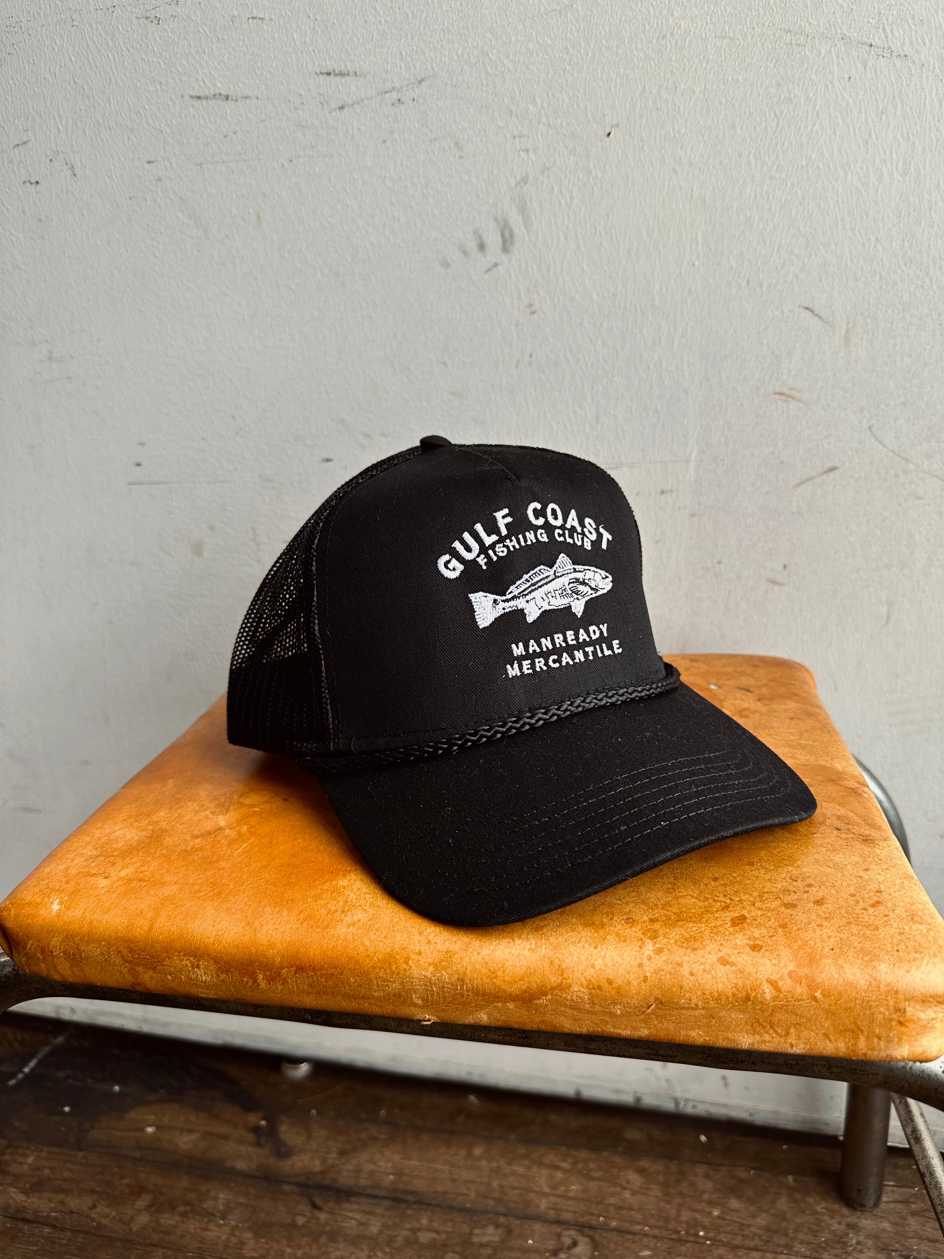 Embroidered Trucker Hat, Gulf Coast, Black