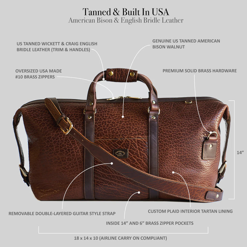 Bison Duffel #105 Walnut Coronado Leather
