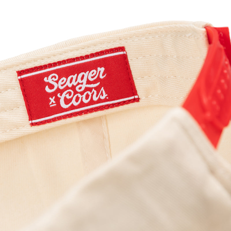 Seager X Coors Banquet High Country Snapback | White/Red | Seager Co.