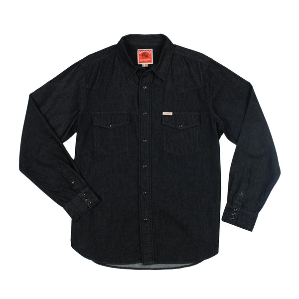 Wyatt Western Pearl Snap Shirt | Midnight Denim | Sendero Provisions Co