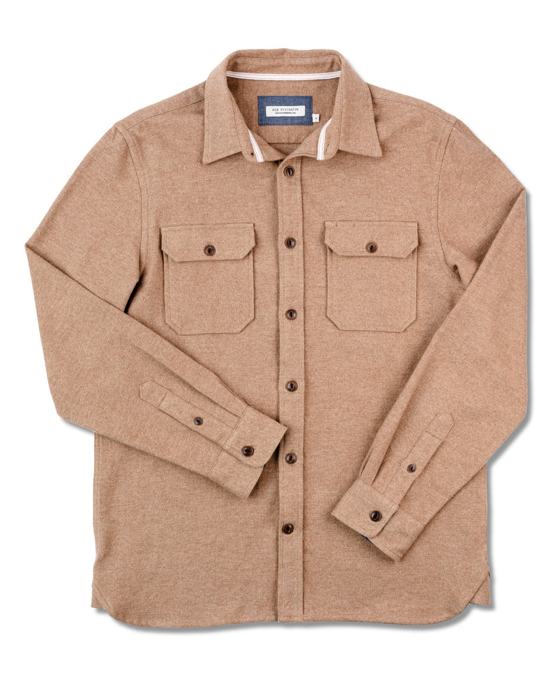 Winter Flannel Utility Shirt | Camel | Ace Rivington
