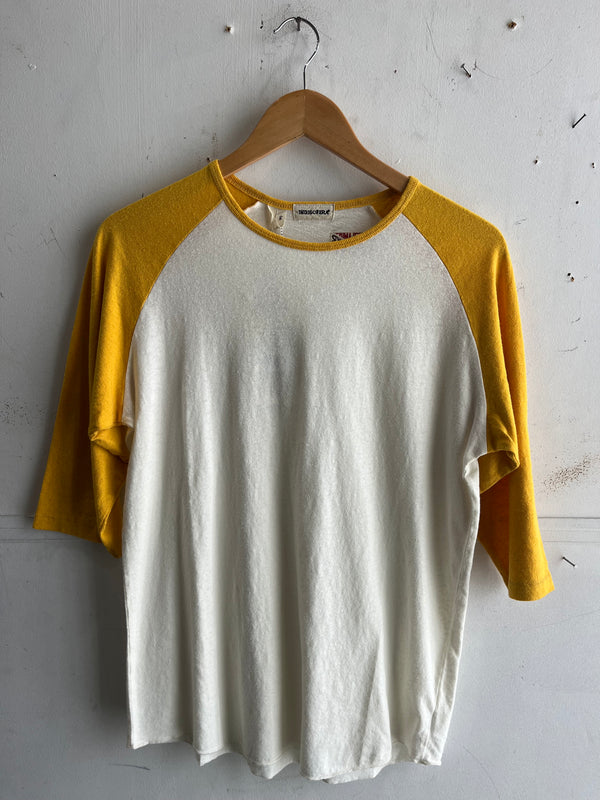 Leon Raglan Shirt | Cocatoo & Yellow | Indigofera