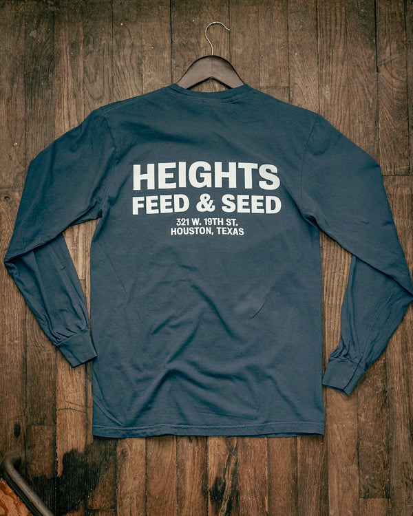 Graphic L/S Tee | Heights Feed & Seed | Midnight | Manready Mercantile