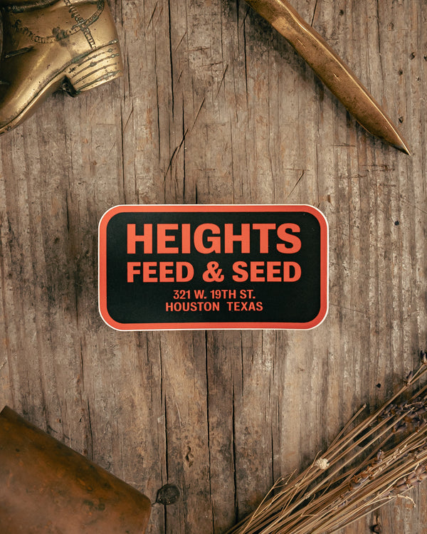 Sticker | Heights Feed & Seed | Red & Black | Manready Mercantile