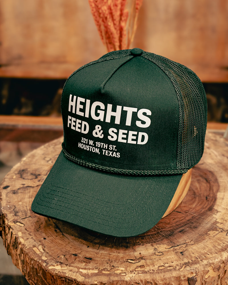 Printed Trucker Hat  | Heights Feed & Seed | Manready Mercantile
