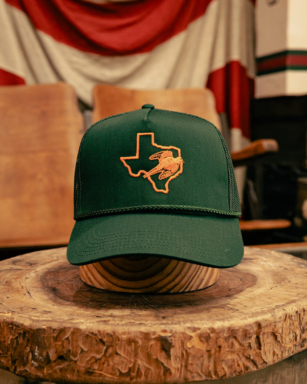 Embroidered Trucker Hat  | Texas Outline Dove | Hunter Green | Manready Mercantile
