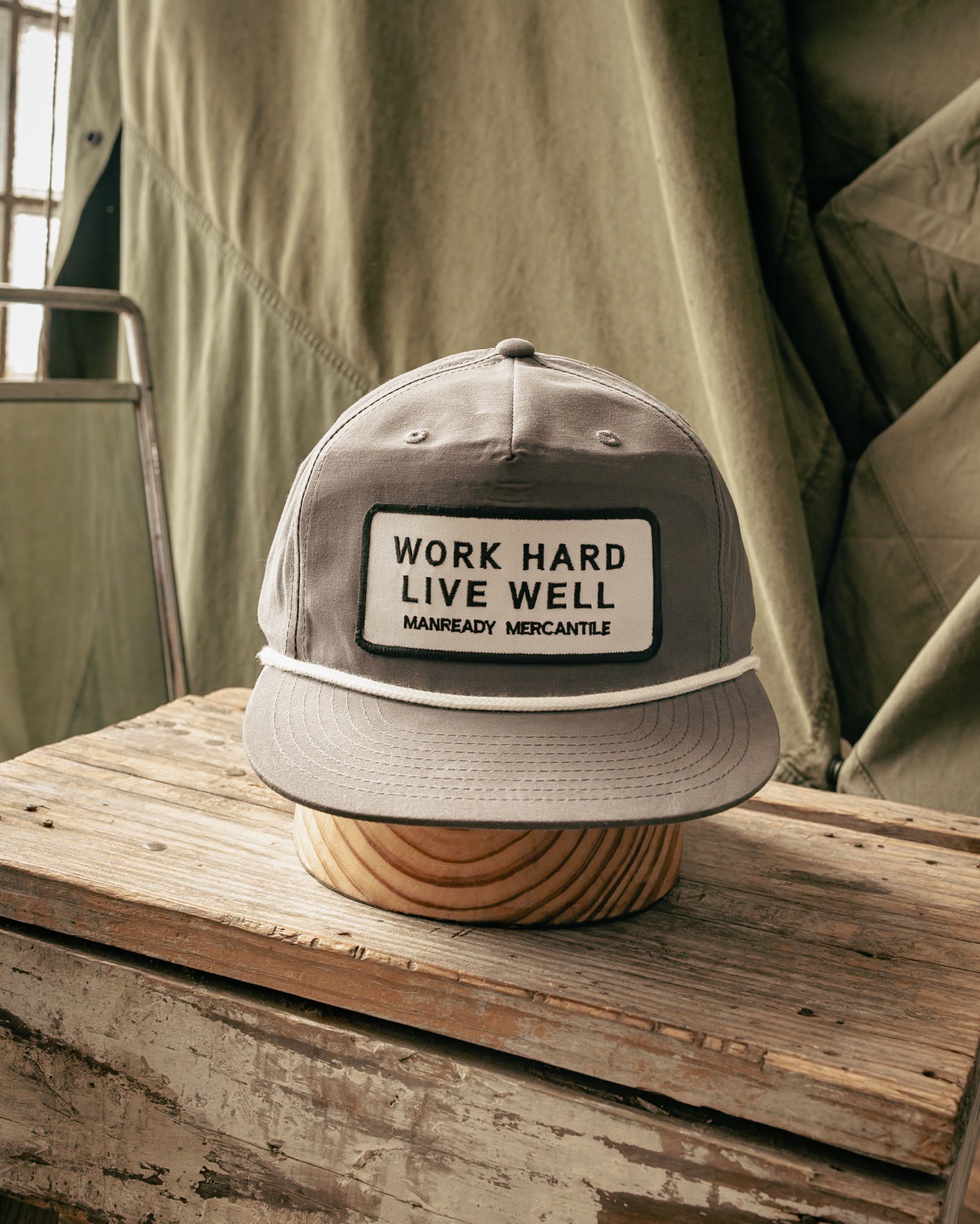 256 Richardson Hat | Work Hard Live Well | White + Black