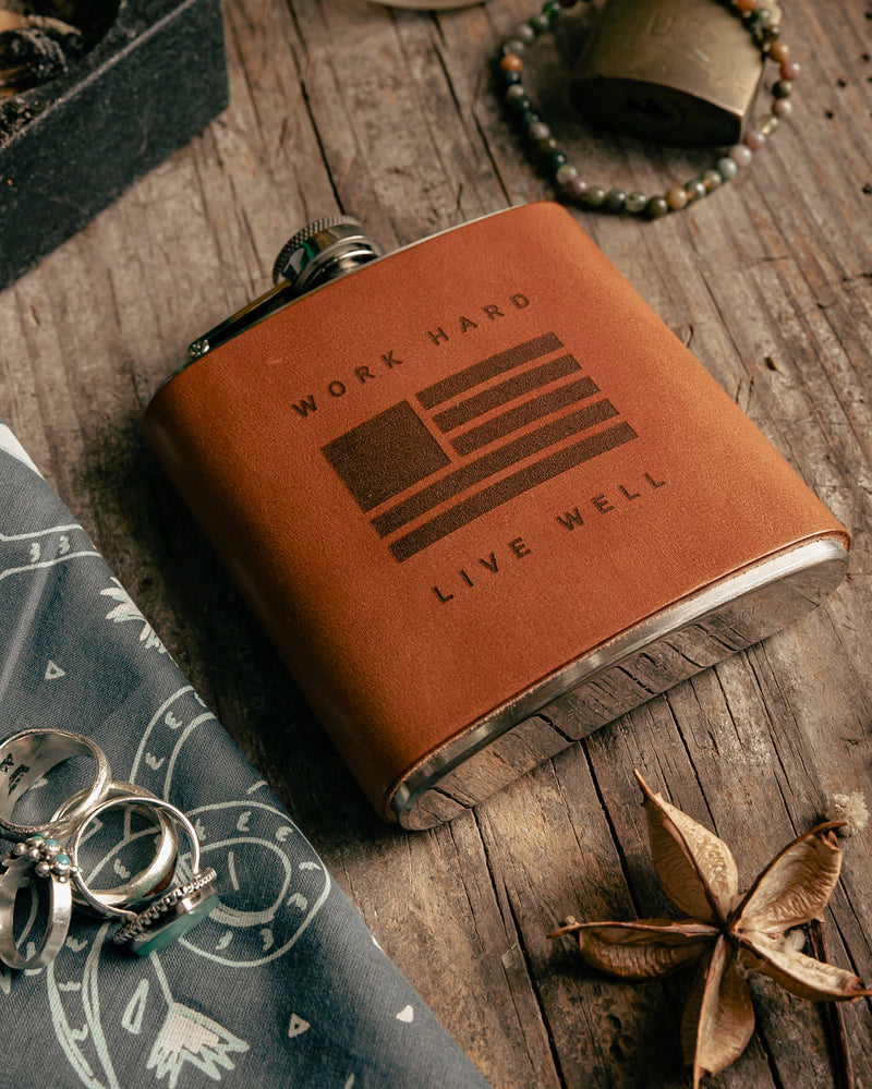 Flask | Work Hard Live Well | Tactile Craftworks