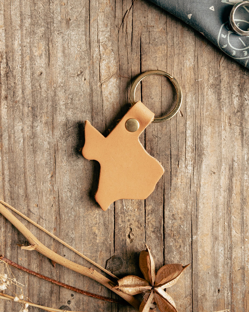 State of Texas Key Fob | Natural | Odin Leather Goods