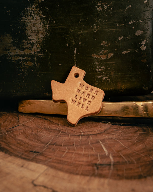 Leather Texas Key Tag | Work Hard Live Well | Manready Mercantile