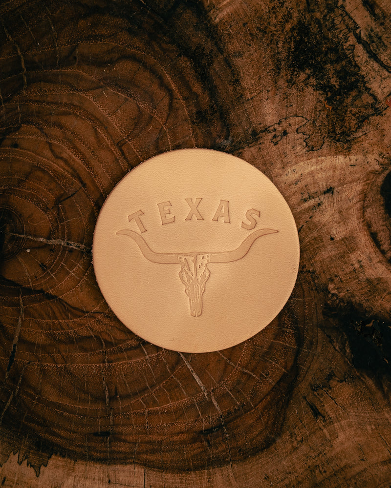 Leather Coaster | Longhorn | Manready Mercantile