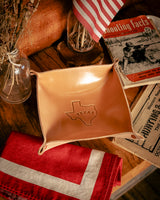 Leather Valet Tray | TX Outline | Manready Mercantile