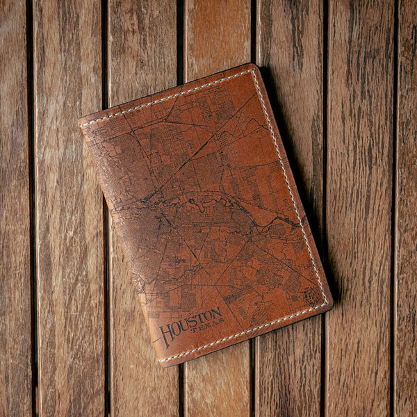 Map Passport Wallet | Houston | Tactile Craftworks