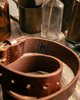 Leather Belt | Dark Brown + Brass | Manready Mercantile