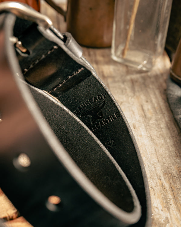 Leather Belt | Black + Nickel | Manready Mercantile