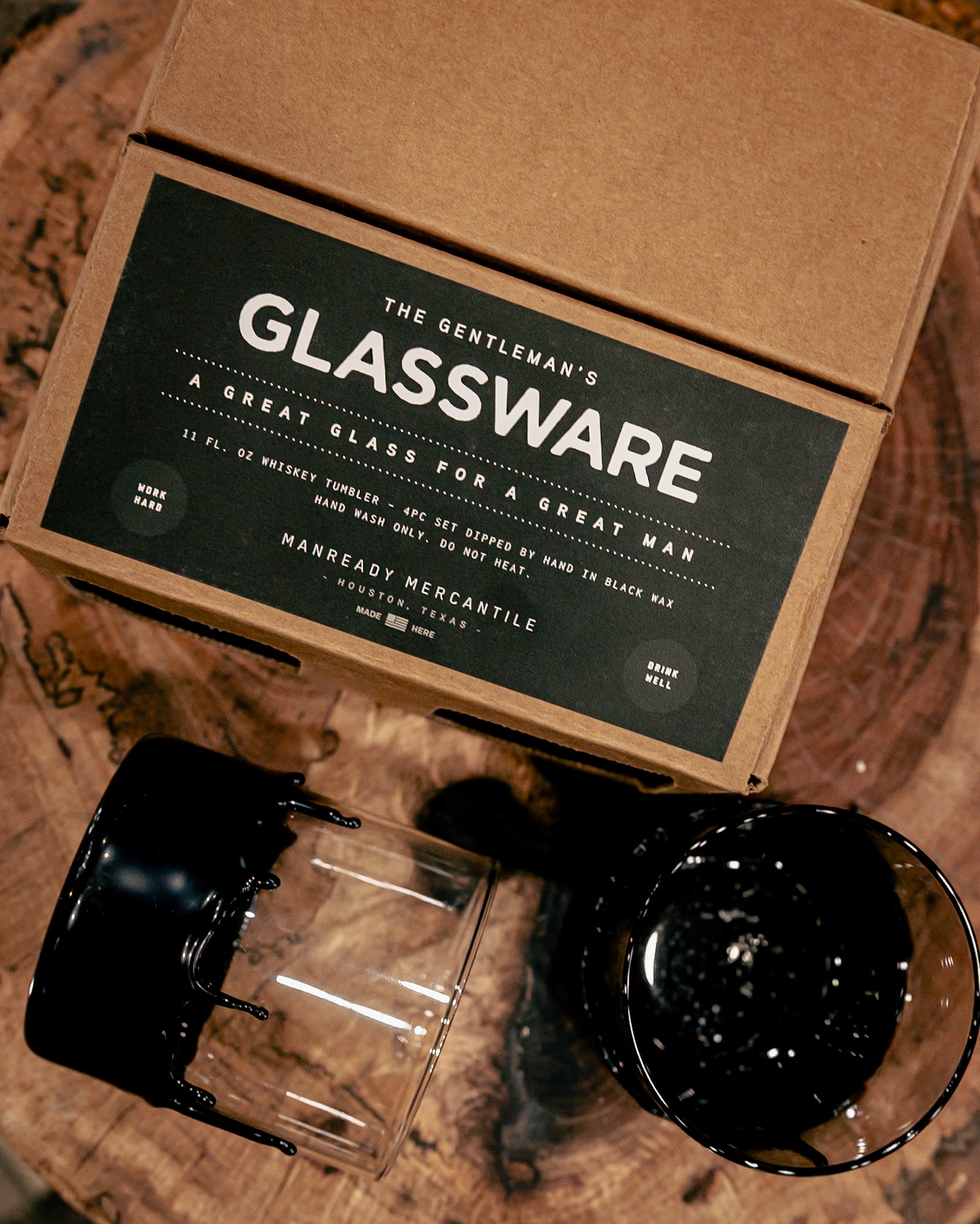 Hand Dipped Gentlemen's Glassware by Manready Mercantile