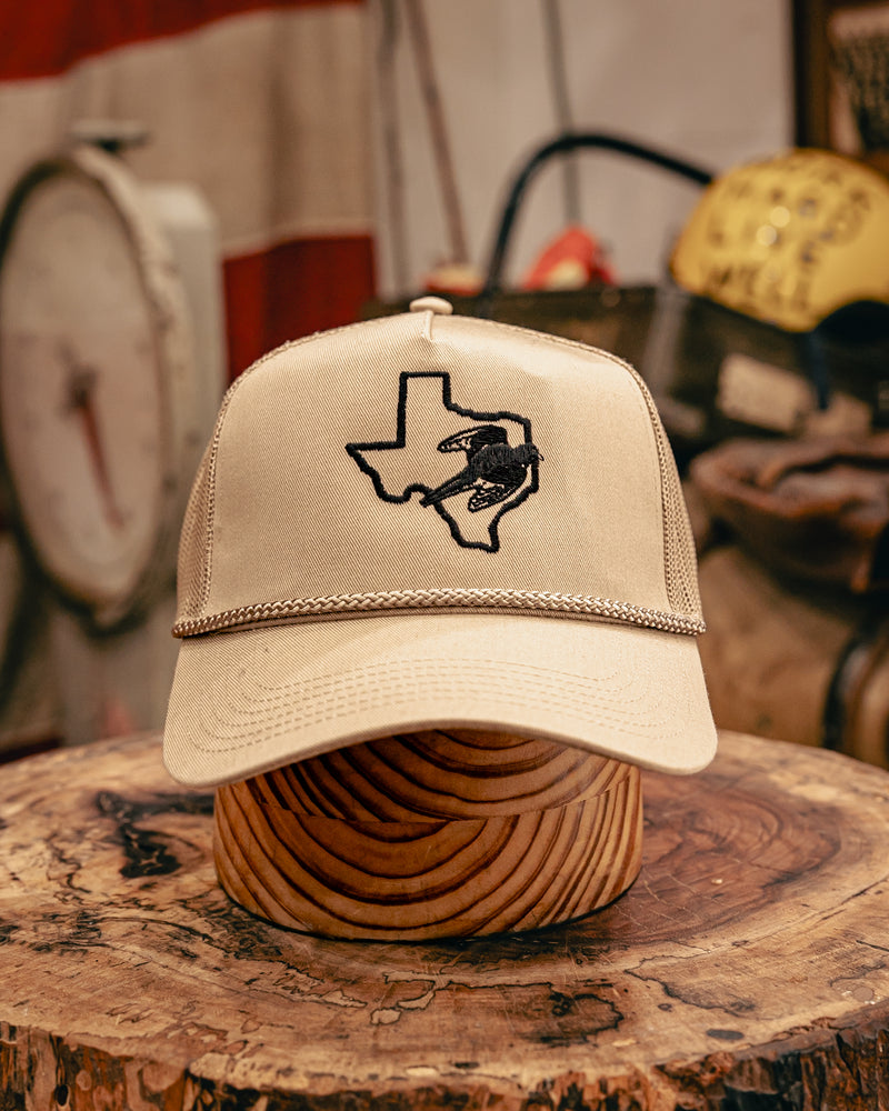 Embroidered Trucker Hat  | Texas Outline Dove | Khaki | Manready Mercantile