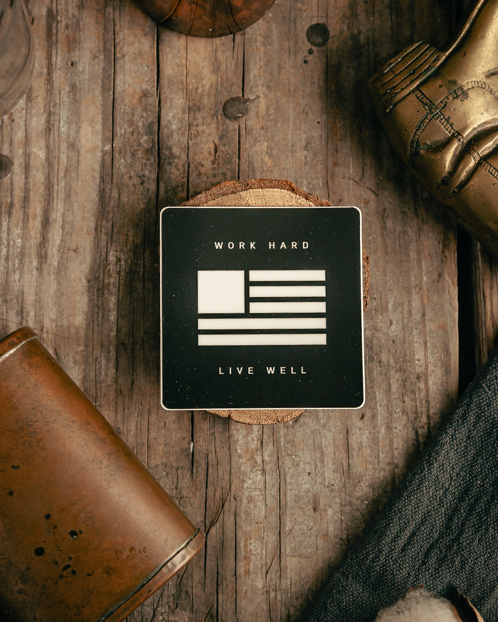 Sticker Work Hard Live Well